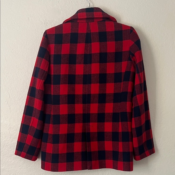 Like New! J. Crew Wool Blend Buffalo Check Peacoat Red and Blue in Size 2 - Picture 7 of 16